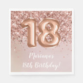 Roos Gold Kinder meisje 18e verjaardag Servet (Voorkant)