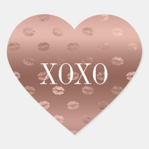 Roos Gold Kisses Lippen Hart Sticker