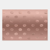 Roos Gold Kisses Lippen Inpakpapier Vel (Voorkant)