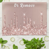 Roos Gold Kitchen Towel - Aangepaste tekst Theedoek (Gevouwen)