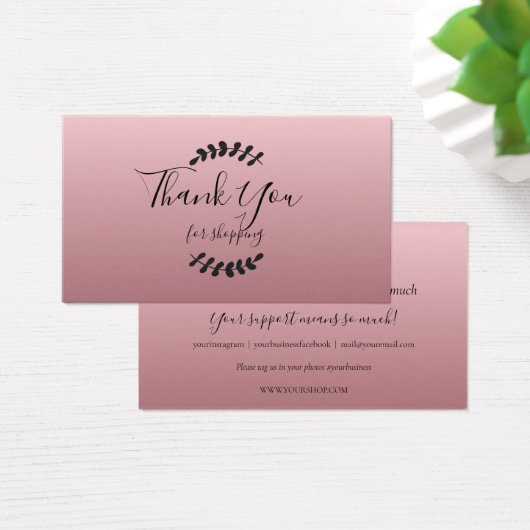 Roos Gold Korting Loyaliteit Dank u kaart (Bureau)