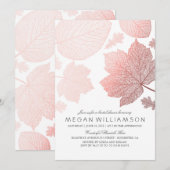 Roos Gold laat elegante bruidsdoucheuitnodigingen  Kaart (Voorkant / Achterkant)