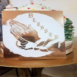 roos Gold "Laat ons bidden" Folie Feestdagenkaart