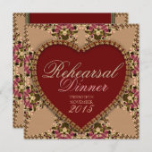 Roos Gold  Lace repetitie diner Kaart (Voorkant / Achterkant)