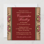 Roos Gold  Lace repetitie diner Kaart (Achterkant)