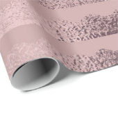 Roos Gold Lace Stripe Pattern op Blush Pink Cadeaupapier (Rol Hoek)