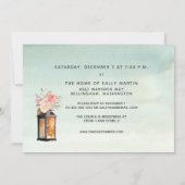 Roos Gold lantern Floral Waterverf Couples Shower Kaart (Achterkant)