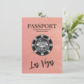 Roos Gold Las Vegas Passport Bewaar de datum Save The Date (Staand voorkant)