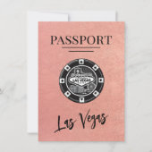 Roos Gold Las Vegas Passport Bewaar de datum Save The Date (Voorkant)