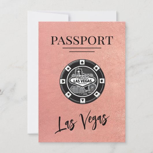 Roos Gold Las Vegas Passport Bewaar de datum Save The Date (Voorkant)