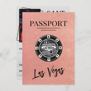 Roos Gold Las Vegas Passport Bewaar de datum Save The Date