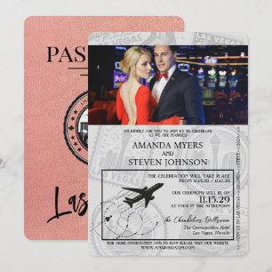 Roos Gold Las Vegas Passport Wedding Kaart