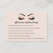 Roos Gold Lash Extension Instructions voor nazorg Visitekaartje (Voorkant)