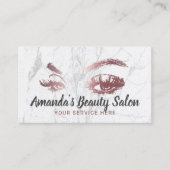 Roos Gold Lashes & Brows Marble Makeup Artist Visitekaartje (Voorkant)