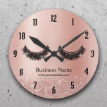 Roos Gold Lashes Makeup Artist Beauty Salon Ronde Klok<br><div class="desc">Lashes Makeup Artist Rose Gold Beauty Salon Clocks.</div>