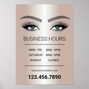 Roos Gold Lashes Makeup Artist Salon Openuren Poster