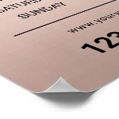 Roos Gold Lashes Makeup Artist Salon Openuren Poster (Hoek)