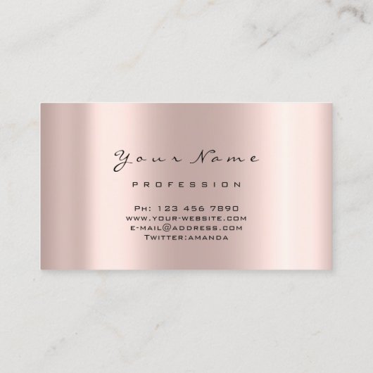 Roos Gold Lashes Makeup-Benoemingskaart Visitekaartje (Achterkant)