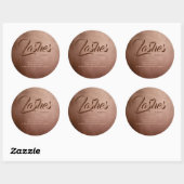 Roos Gold Lashes Studio Beauty Shop Luxe Elegant Ronde Sticker (Vel)