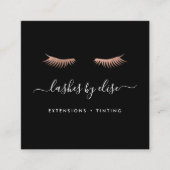 Roos Gold Lashes Vierkante Visitekaartje (Voorkant)