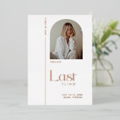 Roos Gold "Last Fling" Bachelorette Foto Folie Uitnodiging (Staand Voorkant)