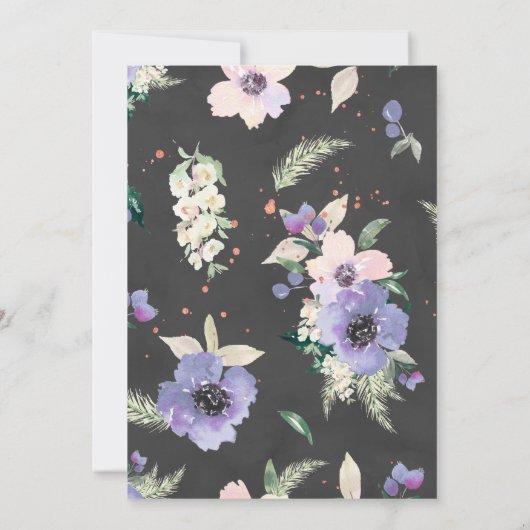 Roos Gold & Lavender Boho Foto opslaan Datum Kaart (Achterkant)