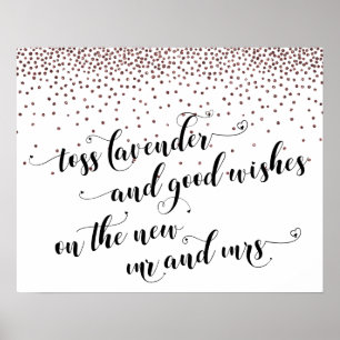 Roos Gold Lavender, Good wil New Mr & Mrs Sign Poster