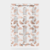 Roos Gold Leaf Pattern Trouwstoel Grafiek Acryl Bord (Voorkant)