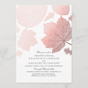 Roos Gold Leaves Elegant Herfst Rehearings Dinner Kaart