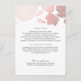 Roos Gold Leaves White Wedding Details Informatiekaartje