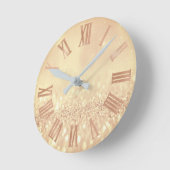Roos Gold Lemon Glitter Minimal Metal Roman Nummer Ronde Klok (Hoek)