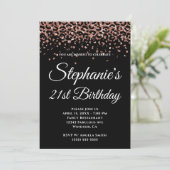 Roos Gold Leopard Border Black 21st verjaardag Kaart (Staand voorkant)