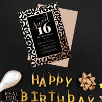 Roos Gold Leopard Cheetah Animal Print Sweet 16