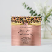 Roos Gold Leopard Folie Gem Heart 50e verjaardag Kaart (Staand voorkant)