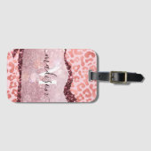 Roos Gold Leopard Print Bagagelabel (Voorkant (horizontaal))