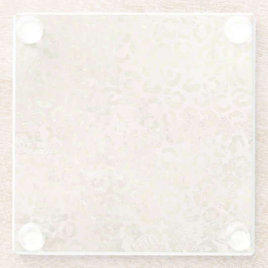 Roos Gold Leopard Print Glazen Onderzetter (Achterkant)