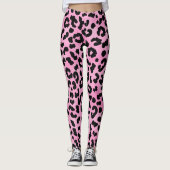 Roos Gold Leopard Print Gym Leggings (Voorkant)