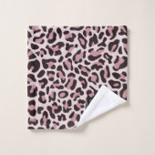 Roos Gold Leopard Print Monogram Luxe Towel set Bad Handdoek (Wasdoekje)