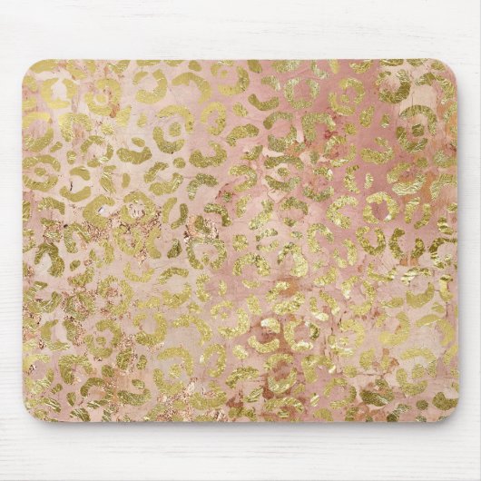Roos Gold Leopard Print Muismat (Voorkant)