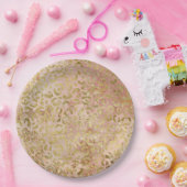 Roos Gold Leopard Print Papieren Bordje (Feest)