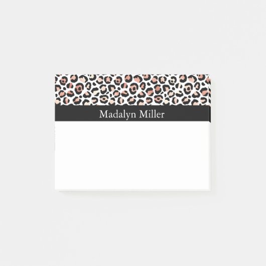 Roos Gold Leopard Print Post-it® Notes (Voorkant)