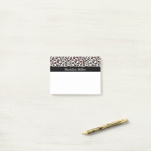 Roos Gold Leopard Print Post-it® Notes (Op bureau)
