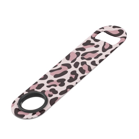 Roos Gold Leopard Print Speed Bottle Open Flessenopener (Voorkant Gekanteld)