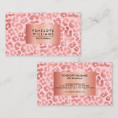 Roos Gold Leopard Print Visitekaartje (Voorkant / Achterkant)