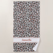 Roos Gold Leopard-printer - Aangepast Strandlaken (Voorkant)