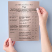 Roos Gold Liability Waiver Eyelash Extension Salon Flyer (Hand)