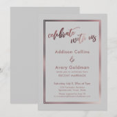 Roos Gold Light Grey Celebrate met Amerikaanse Typ Kaart (Voorkant / Achterkant)