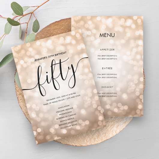 Roos Gold Lights 50e Verjaardag Menu Programma