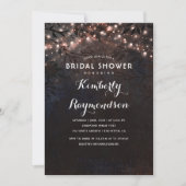 Roos Gold Lights Rustiek Land Vrijgezellenfeest Kaart (Voorkant)