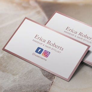 Roos Gold Lijst minimalistisch Makeup Hair Stylist Visitekaartje